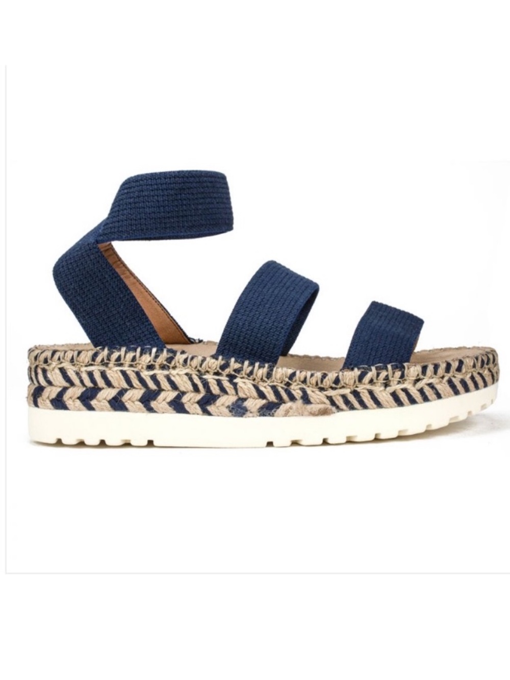 NEW White Mountain Kolton Stretch Strappy Chunky Platform Espadrille Sandals